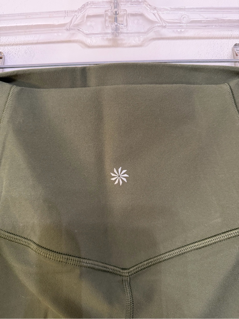 Athleta Salutation 7/8 Stash Pocket Tight Leggings Workout Olive Green Womens M - Picture 6 of 9